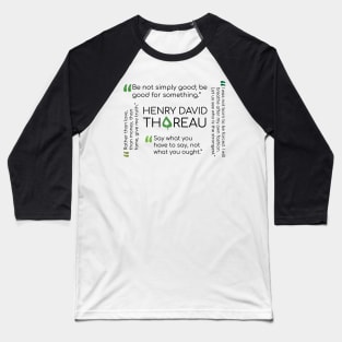 Henry David Thoreau Quote Collage Baseball T-Shirt